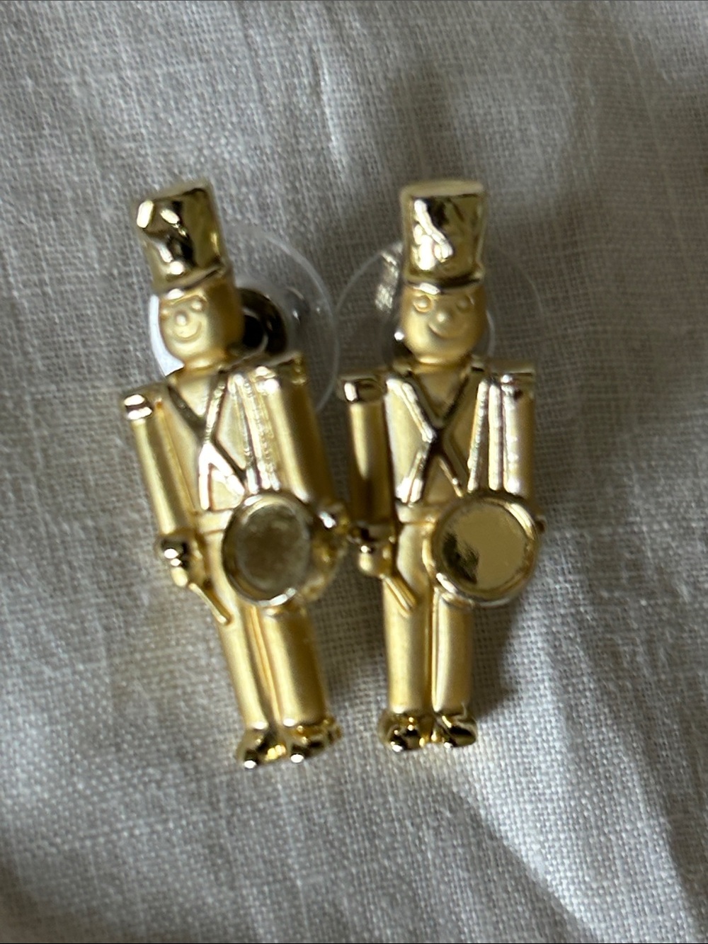 Gold-tone Toy Soldier Drop Earrings